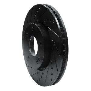 Kia Forte Brake Rotor (1) - Front Left - R1 Concepts - Drilled & Slotted - Black - `10-`13